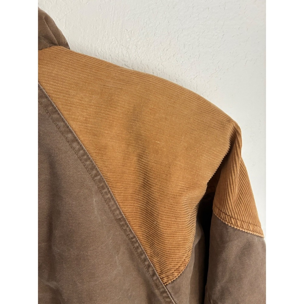 Vintage 90's Spencer Douglas Barn Chore Coat Tan Canvas with Corduroy SIZE S - Picture 7 of 8